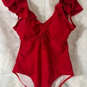 Ruffled Plus Size One Piece Swimsuits for Women Flounce Tummy Control